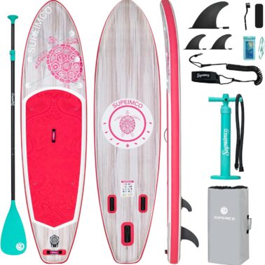 Inflatable Stand Up Paddle Board - Upgraded Glue-Free Hot Melt Technology, Long Service Life, 10'6", Anti-Slip EVA Deck, Full SUP Accessories, Included for Adults Youth All Skill Levels