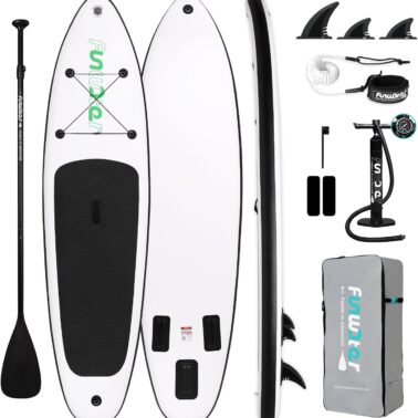 FunWater Inflatable Ultra-Light Stand Up Paddle Board for All Skill Levels with Premium SUP Paddleboard Accessories,Non-Slip Comfort Deck for Youth & Adults